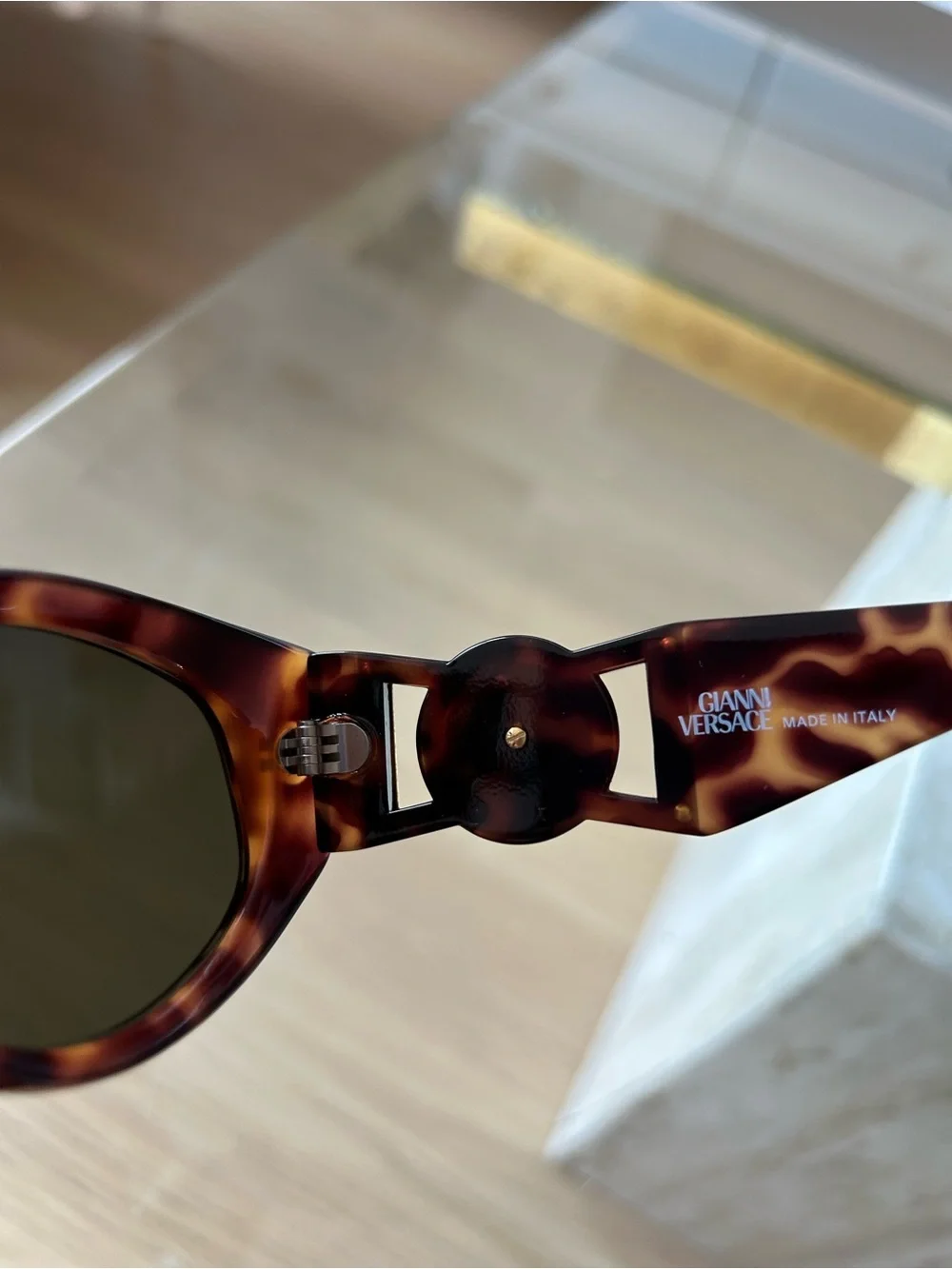 Gianni Versace Medusa Tortoiseshell Frame Sunglasses Vintage Original